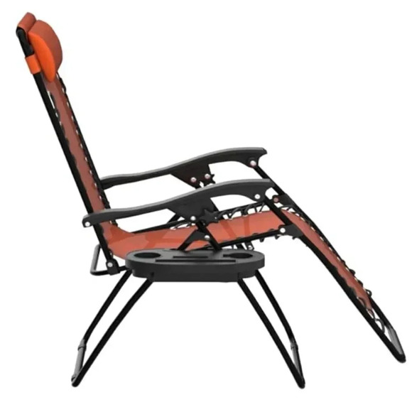 Adjustable Steel Mesh Zero Gravity Lounge Chair Recliner w/Pillow and Cu… - Picture 5 of 8